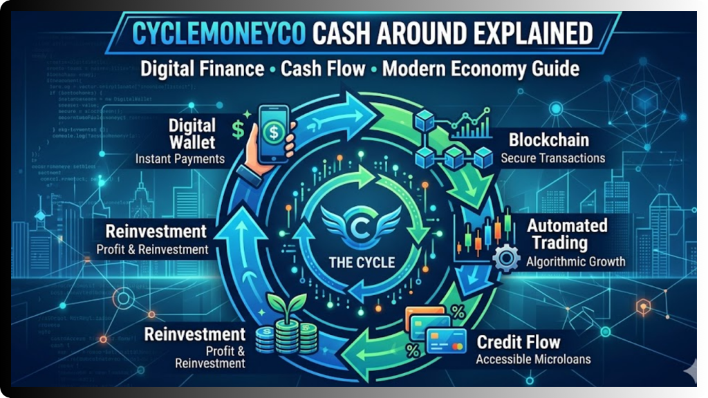 Cyclemoneyco Cash Around Explained Digital Finance Cash Flow Modern Economy Guide cyclemoneyco cash around